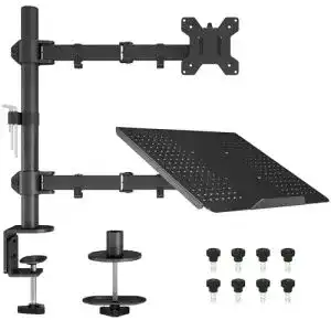 Bontec Monitorhalterung mit Laptop Arm für 13-32 Zoll Monitore