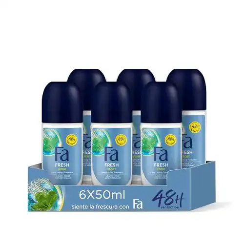 Deo-Roller für Herren Fa Deo Roll-On Sport, 6 Stück