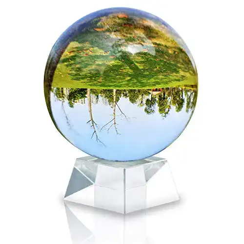 Lensball Intirilife Glaskugel mit Ständer in Kristallklar 100 mm