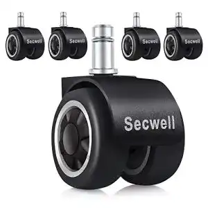 Bürostuhlrollen Secwell 5er Set 11mm x 22mm für Schreibtischstühle