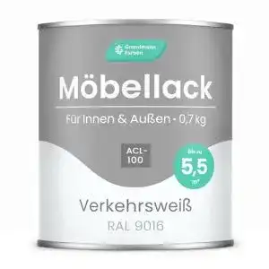 Möbellack Grundmann ACL 100 in Weiß, 0,7 kg – Lösemittelfrei