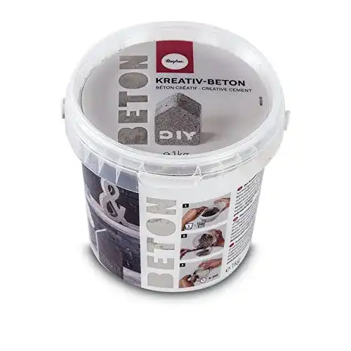Bastelbeton Rayher 34152000 Kreativ-Beton 1 kg Eimer in Silber
