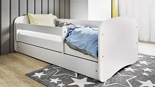 Jugendbett Bjird in Weiß für Kinder 70×140, 80×160, 80×180 cm