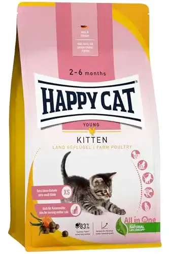 Happy Cat Young Kitten Trockenfutter mit Geflügel für Kätzchen
