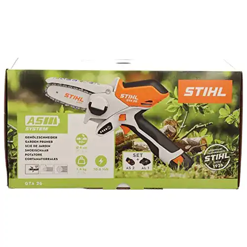 Mini-Kettensäge Stihl Akku-Gehölzschneider GTA 26 Set mit Akku AS 2