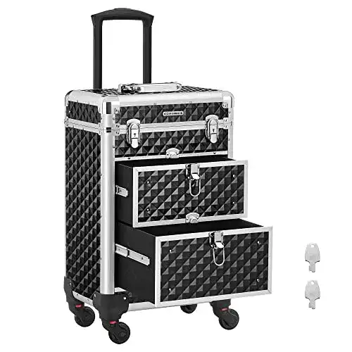 Leerer Schminkkoffer von SONGMICS im Trolley-Design
