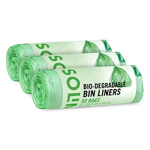Biologisch abbaubare Müllbeutel von Solimo, 6 Liter, 3 Rollen