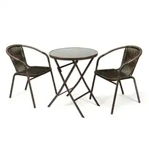 Gartentisch mit Stühlen Nexos Trading Bistroset für Balkon und Garten