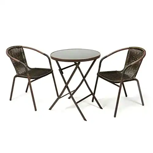 Gartentisch mit Stühlen Nexos Trading Bistroset für Balkon und Garten