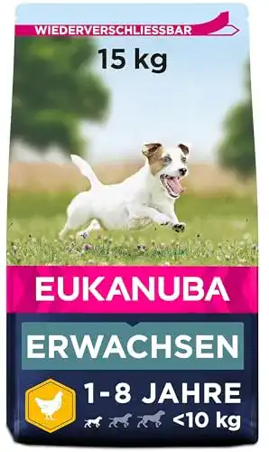 Eukanuba Hundefutter mit frischem Huhn für kleine Rassen
