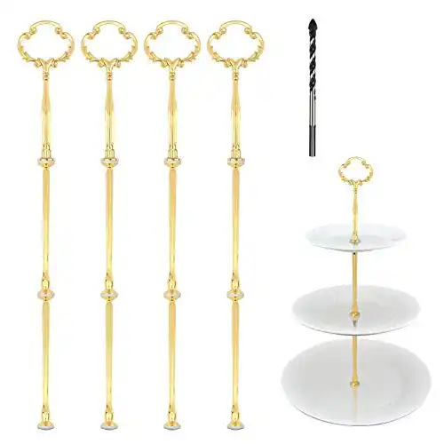 Etagerenstangen Zoomsky – 4 Metallstangen für stabile Etagere