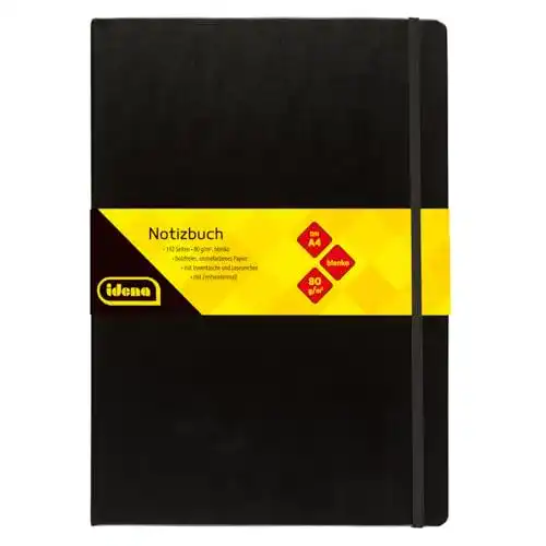 Idena Notizbuch 10053, DIN A4, blanko, cremefarbenes Papier
