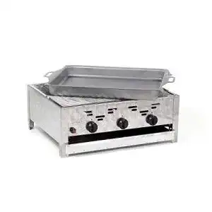 Gastrogrill Gasgrill-Kombibräter 11 kW mit 3 Flammen