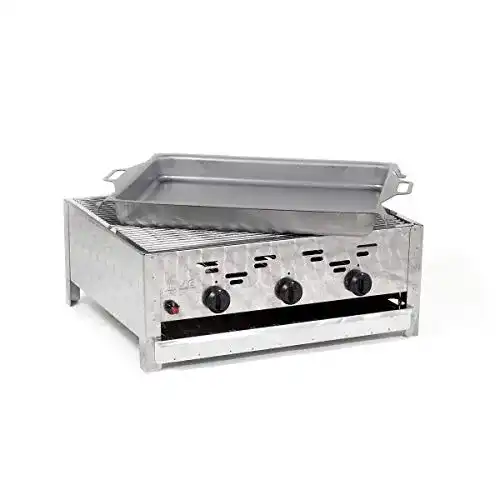 Gastrogrill Gasgrill-Kombibräter 11 kW mit 3 Flammen