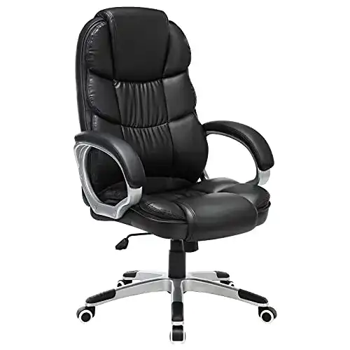 Chefsessel Songmics Bürostuhl mit hoher Rückenlehne und ergonomischem Design