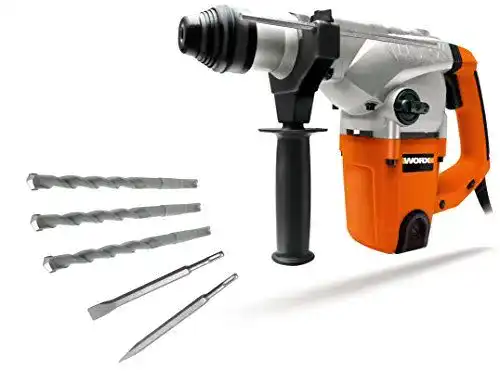 Worx WX333 Bohrhammer 1250W SDS plus Hammerbohrer mit Antivibrationsgriff
