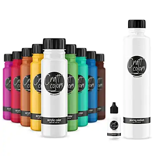Pouring-Farben Craft Colors Set Rainbow 10x 250ml