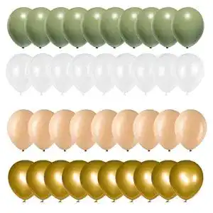 Luftballons in Grün, Gold und Weiß – 50 Stück 30cm