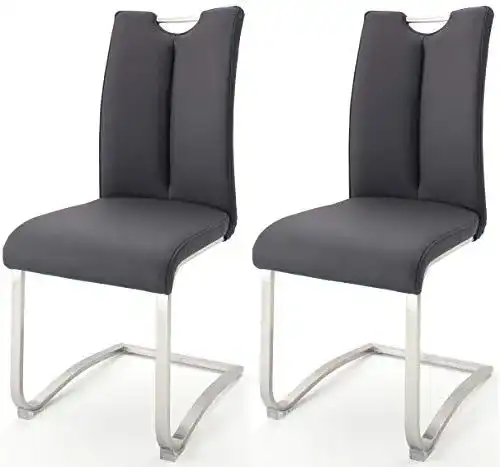 Schwingstuhl Robas Lund Esszimmerstühle 2er Set Schwarz