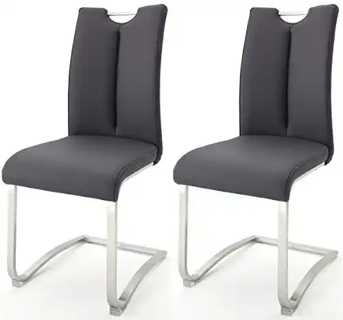 Schwingstuhl Robas Lund Esszimmerstühle 2er Set Schwarz