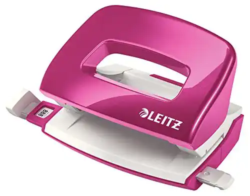 Leitz Mini Locher aus Metall für bis zu 10 Blatt, pink