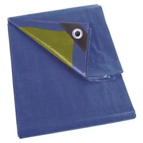 Abdeckplane Perel 110-0608 in Blau/Khaki, 6 x 8 m