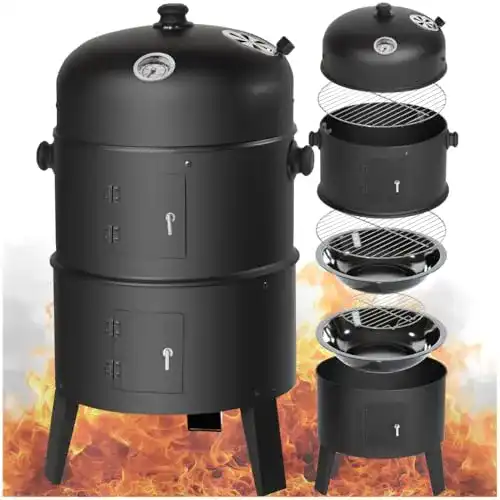 Tectake 3in1 BBQ Holzkohlegrill und Räucherofen im Vergleich