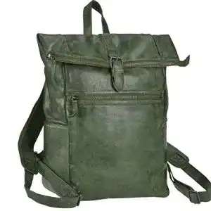 Bear-Design Rucksack aus Leder für Damen und Herren im Rolltop-Stil