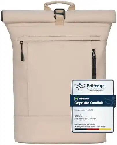 Leichter Aaron Rolltop Rucksack für Damen und Herren mit Laptopfach