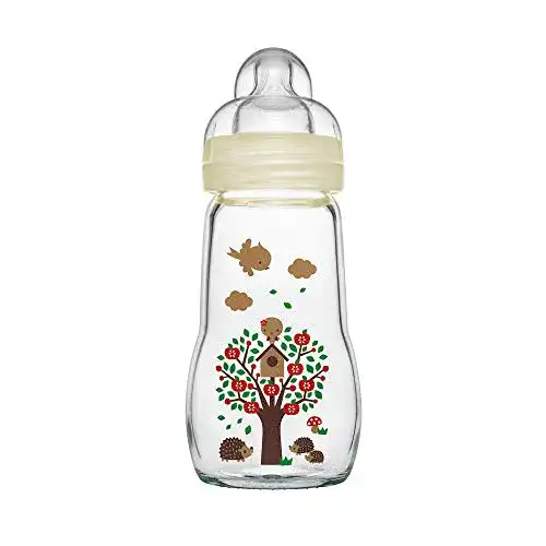 MAM Feel Good Babyflasche aus Glas 260 ml mit Schutzkappe