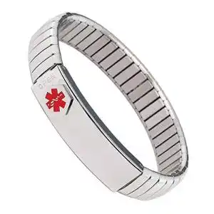 Medizinisches Notfallarmband aus Edelstahl für Damen