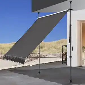 Klemmmarkise QUICK STAR 300 x 130 cm in Grau für Balkon und Terrasse