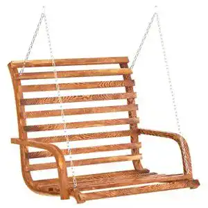 Schaukelbank Vidaxl aus Bugholz mit Teak-Finish für den Garten