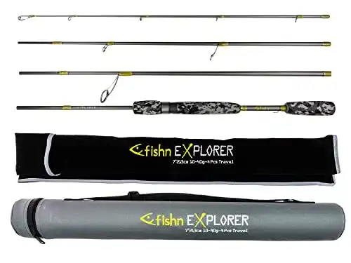 FISHN Reise Angelrute Explorer 213cm – Langlebige Carbon Rute