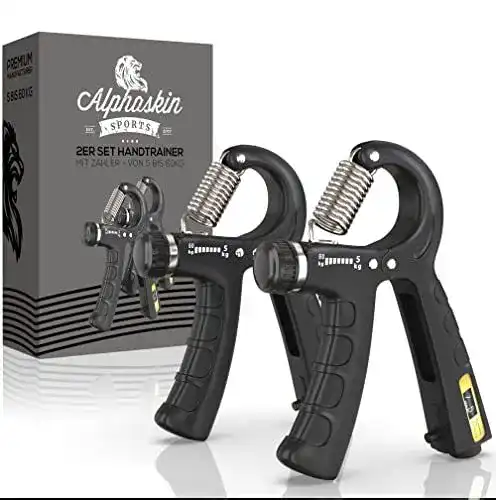 Fingertrainer Alphaskin Premium Handtrainer mit Zählfunktion
