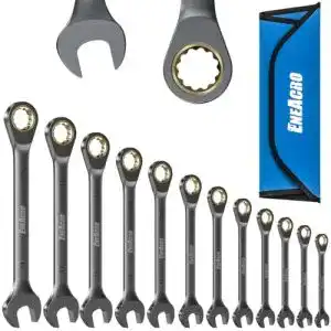 ENEACRO 12-teiliges Ringratschenschlüssel Set mit Rolltasche
