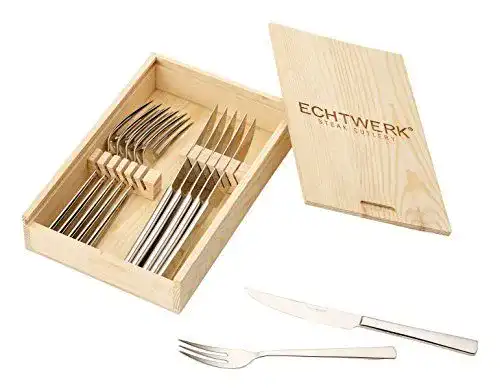 Echtwerk Steakbesteck Set „SARRE“, 12-teilig in Holzkassette