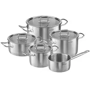 Klamer Premium Edelstahl Kochtopf-Set mit Glasdeckel