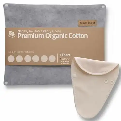 Waschbare Slipeinlagen Tanga aus Bio-Baumwolle, 7er-Pack