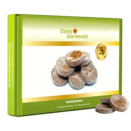 Quelltabletten für den Garten 120 Kokos-Torf Quelltabs