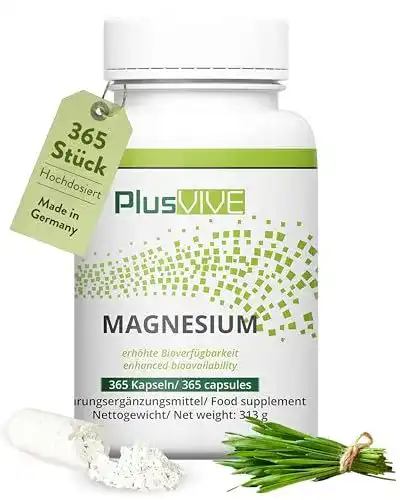 Magnesium hochdosiert Plusvive – 365 Kapseln mit natürlichem Magnesium