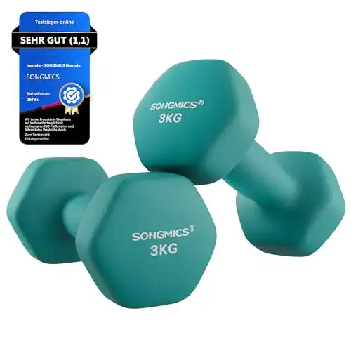 Songmics Kurzhanteln Set 2 Stück 3 kg Hanteln für Krafttraining