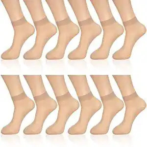 Geyoga Nylonstrümpfe 12 Paar durchsichtige Socken für Frauen