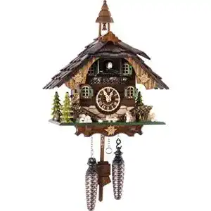 Kuckucksuhr Schwarzwald Palast mit Quarz-Uhrwerk und Musik