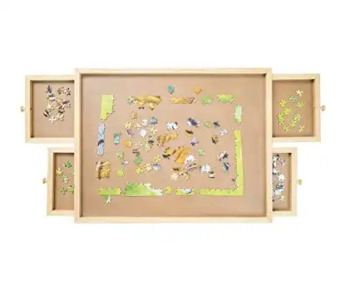 Puzzlebrett Mediashop Puzzletisch für bis zu 500 Teile mit 4 Schubladen