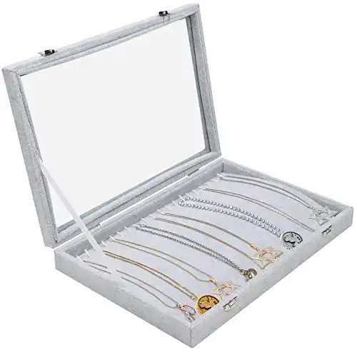 Schmuckkästchen Belle Vous mit 20 Haken und Glasdeckel zur Aufbewahrung