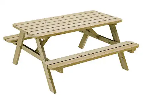 Bierzeltgarnitur Platan Room aus Holz für Picknick und Garten