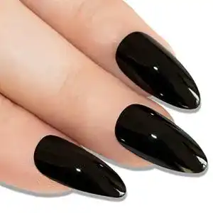 Künstliche Fingernägel Bling Art in Schwarz mit Politur