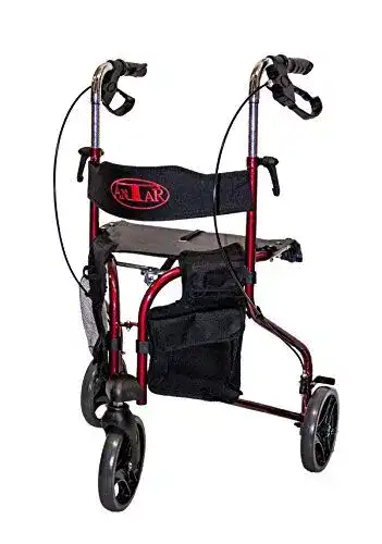Antar 14131 Delta Gehrad Rollator mit 3 Rädern und abnehmbarer Tasche