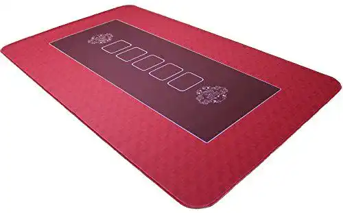 Pokertisch Bullets Playing Cards, Profi Pokermatte in Rot